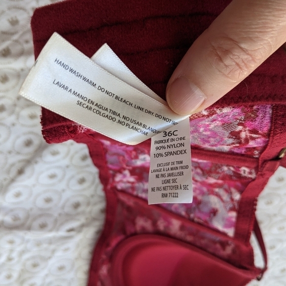 Jessica Simpson longline lace bra red pink 36C - Picture 5 of 12
